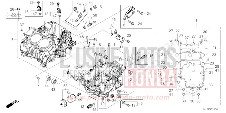 KURBELGEHAEUSE von Africa Twin Mechanik MAT BALLISTIC BLACK METALLIC (NHA86) von 2024